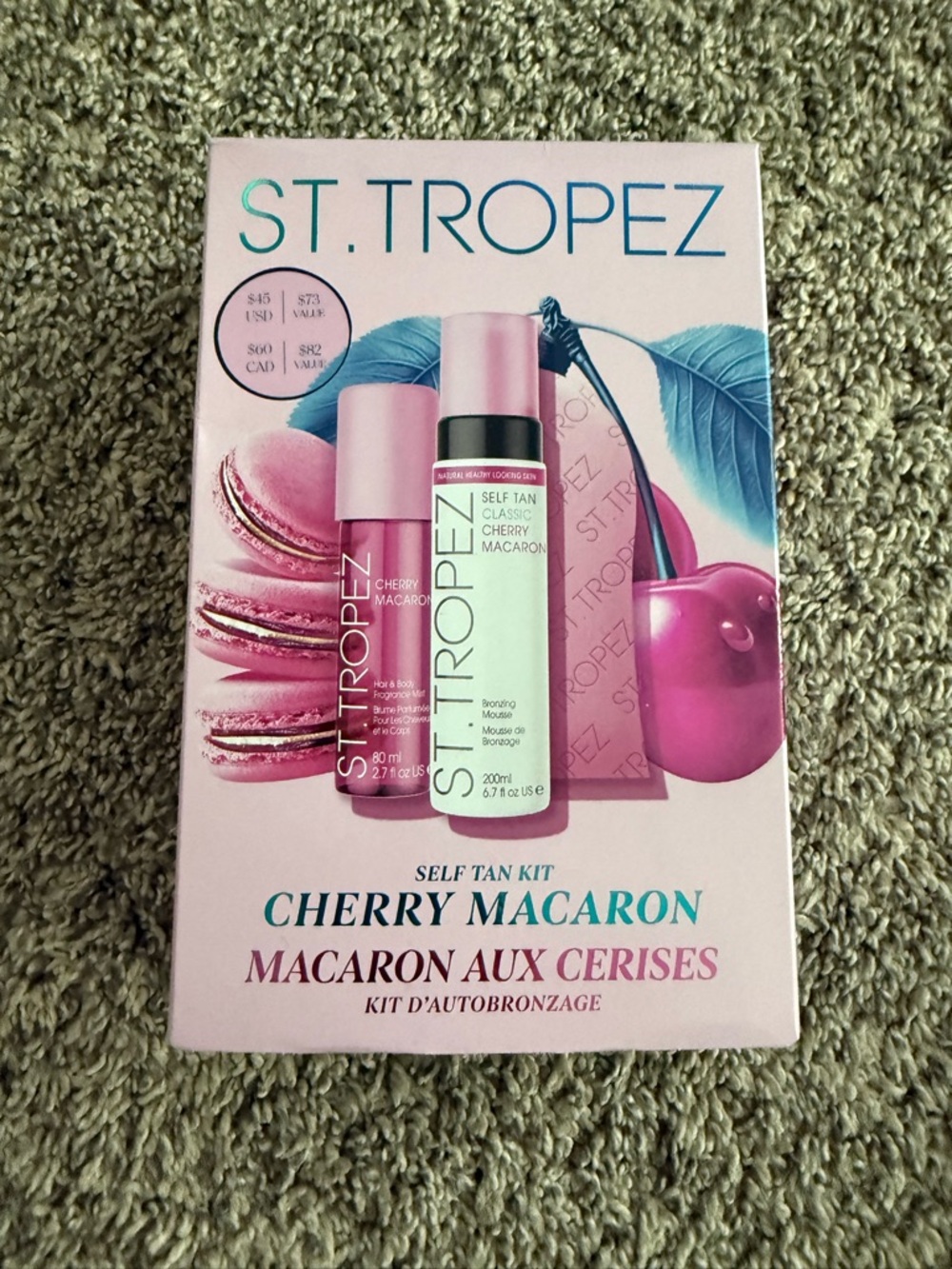 NEW St. Tropez Cherry Macaron Self Tan and Body Mist Set